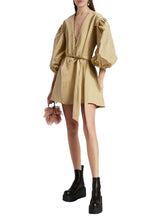 Valentino beige puffy sleeves dress